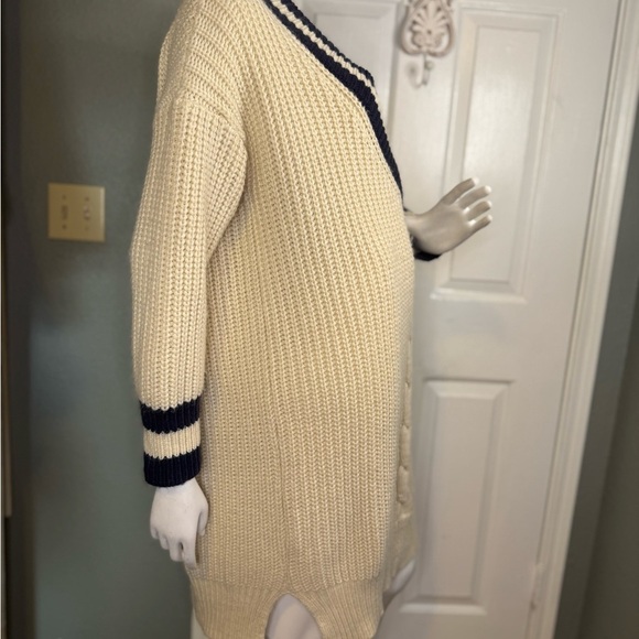 Soft Varsity Cable-Knit Mini Sweater Dress Fits LikeLarge Size . - Picture 3 of 11